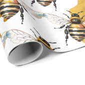 Honey Bees Gold Honey Geschenkpapier (Rolleneckpunkt)