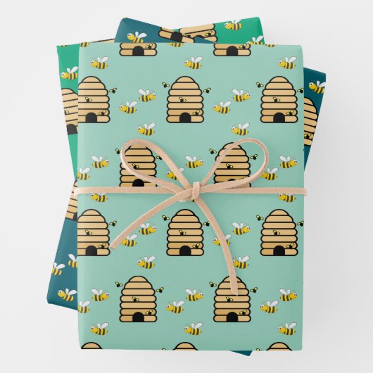 Honey Bees Hive Design Wrapping Paper Geschenkpapier Set (Beispiel)
