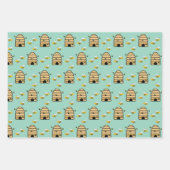 Honey Bees Hive Design Wrapping Paper Geschenkpapier Set (Vorderseite)