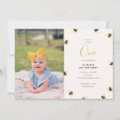 Honey Bees Kids 1st Birthday Einladung (Vorderseite)