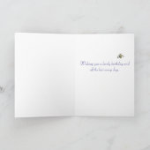 Honey Bees Lavender Personalisiert Happy Birthday Karte (Innenseite)