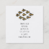 Honey Bees Logo Quadratische Visitenkarte (Rückseite)