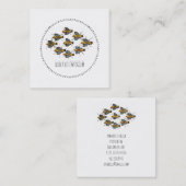 Honey Bees Logo Quadratische Visitenkarte (Vorne/Hinten)