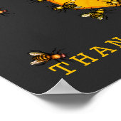 Honey Bees Modern Black Customizable Vielen Dank Poster (Ecke)