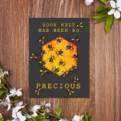 Honey Bees Modern Black Customizable Vielen Dank Postkarte