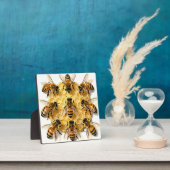 Honey Bees on Hexagonal Honeycomb Circle Fotoplatte (InSitu)