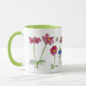 Honey Bees Pink Cosmos Wasserfarbe Blume Tasse (Links)