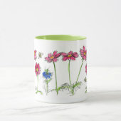 Honey Bees Pink Cosmos Wasserfarbe Blume Tasse (Zentrum)