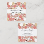 Honey Bees Square Business Card Quadratische Visitenkarte (Vorne/Hinten)