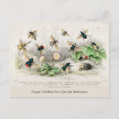 Honey Bees Vintag Holiday Postcard Postkarte (Vorderseite)