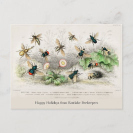 Honey Bees Vintag Holiday Postcard Postkarte