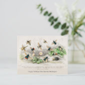 Honey Bees Vintag Holiday Postcard Postkarte (Stehend Vorderseite)