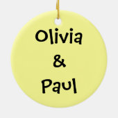 Honey Bees with Heart with Names and Date Keramikornament (Hinten)