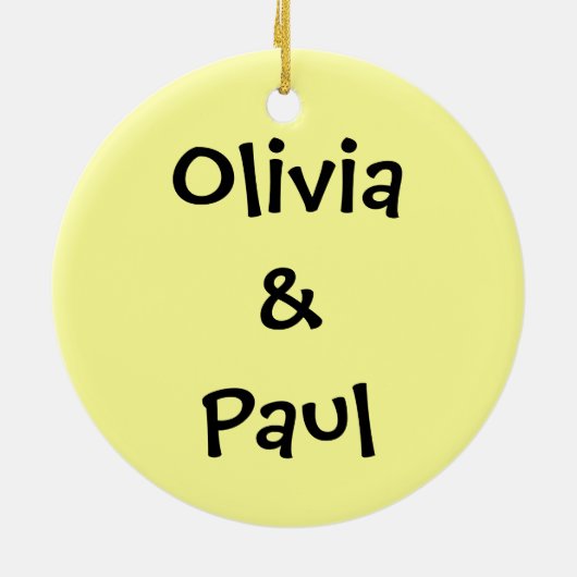 Honey Bees with Heart with Names and Date Keramikornament (Hinten)