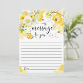 Honey Bees Yellow Floral Time Capsule Message Card Einladung (Stehend Vorderseite)
