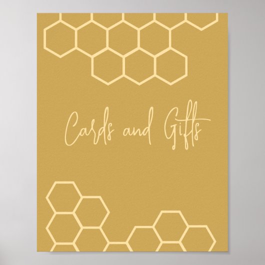 Honey Beige Babyduschkarten und Geschenkschild Poster (Vorne)