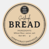 Honey Beige Bakery Sourdough Bread Label Sticker (Vorderseite)