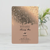 Honey Beige Champagne Golden Sparkle Party Einladung (Stehend Vorderseite)
