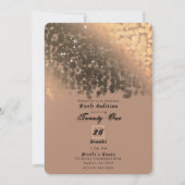 Honey Beige Champagne Golden Sparkle Party Einladung (Vorderseite)