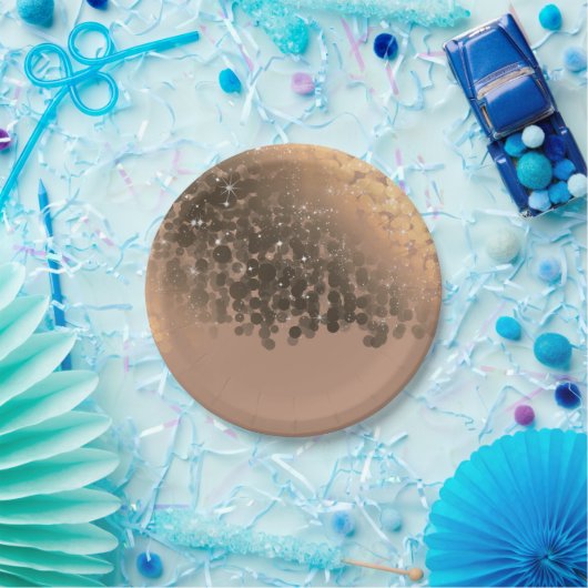 Honey Beige Champagne Golden Sparkle Party Pappteller (Party)