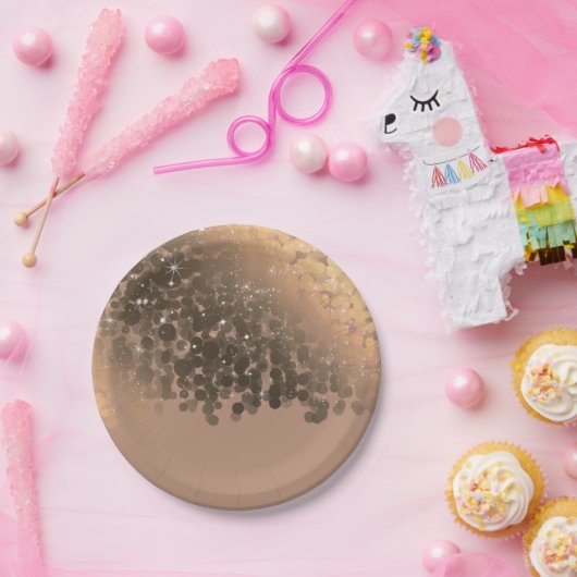 Honey Beige Champagne Golden Sparkle Party Pappteller (Party)