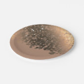 Honey Beige Champagne Golden Sparkle Party Pappteller (Schrägansicht)
