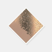 Honey Beige Champagne Golden Sparkle Party Serviette (Ecke)