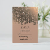 Honey Beige Champagne Golden Sparkle UAWG Reply RSVP Karte (Stehend Vorderseite)