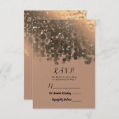 Honey Beige Champagne Golden Sparkle UAWG Reply RSVP Karte (Vorne/Hinten)