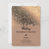 Honey Beige Champagne Golden Sparkle Wedding Einladung (Vorderseite)