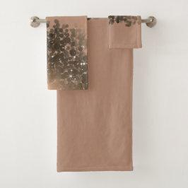Honey Beige Champagne Golden Sparkor Lights Badhandtuch Set