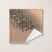 Honey Beige Champagne Golden Sparkor Lights Badhandtuch Set (Waschlappen)