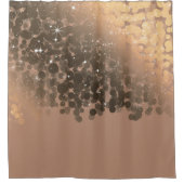 Honey Beige Champagne Golden Sparkor Lights Duschvorhang (Vorderseite)