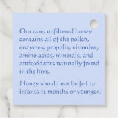 Honey Beschreibung Blue Blume Bee Tag Geschenkanhänger (Rückseite)