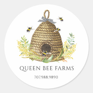 Honey Beve Hive Apiary Beekeeper Business Runder Aufkleber