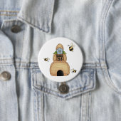 Honey Beve Hive mit Blue Blume und Bienen Button (Beispiel)
