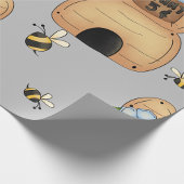 Honey Beve Hive mit Blue Blume und Bienen Geschenkpapier