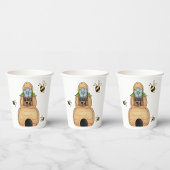 Honey Beve Hive mit Blue Blume und Bienen Pappbecher