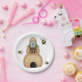Honey Beve Hive mit Blue Blume und Bienen Pappteller (Party)