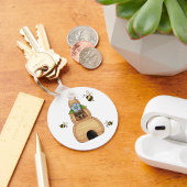 Honey Beve Hive mit Blue Blume und Bienen Schlüsselanhänger