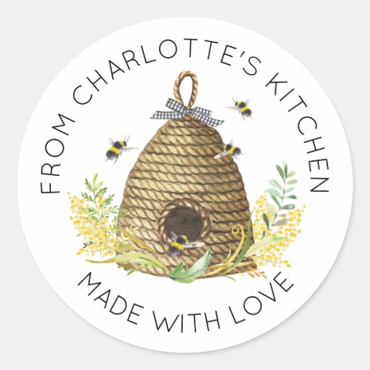 Honey Beve Hive Sweet as Honey Food Label Runder Aufkleber (Vorderseite)