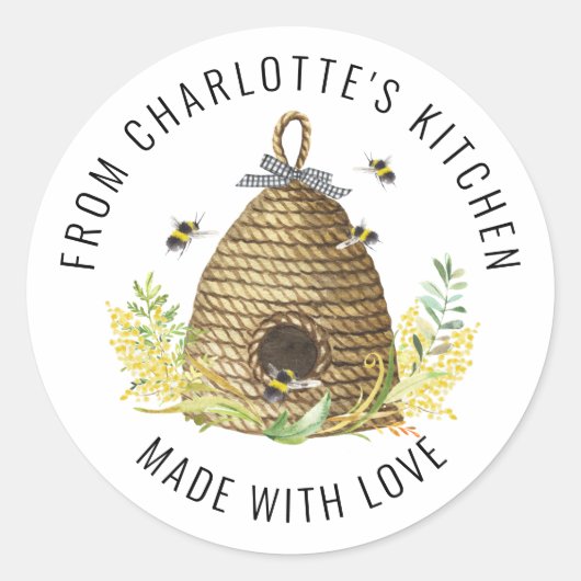 Honey Beve Hive Sweet as Honey Food Label Runder Aufkleber (Vorderseite)