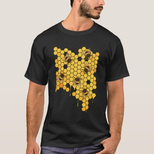 Honey Beve Honeycomb Beekeeper T-Shirt (Vorderseite)