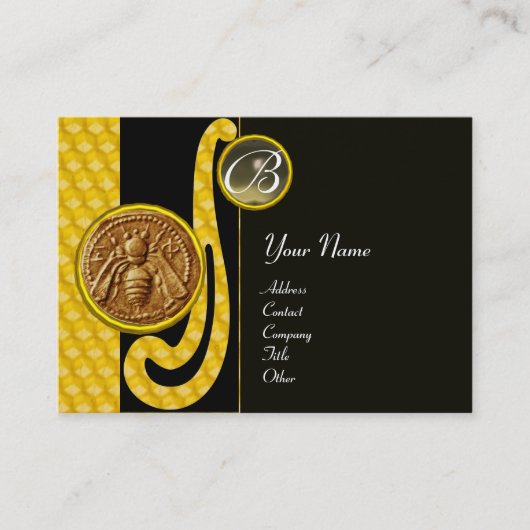 HONEY BEY ,BEEKEEPER APIARIST MONOGRAM VISITENKARTE (Vorderseite)