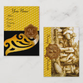 HONEY BEY ,BEEKEEPER BROWN WAX SIEGEL MONOGRAM VISITENKARTE (Vorne/Hinten)