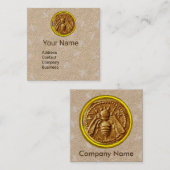 HONEY BEY, BEEKEEPING, BEEKEEPER Kraft Paper Quadratische Visitenkarte (Vorne/Hinten)