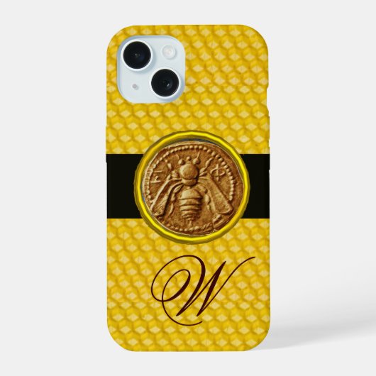 HONEY BEY, BEEKEPER MONOGRAM iPhone 15 HÜLLE (Rückseite)