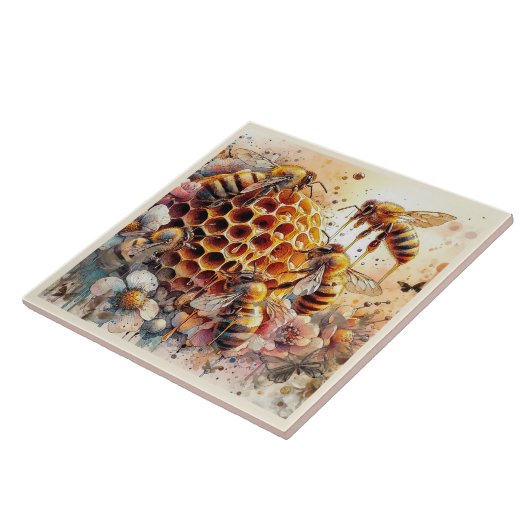 HONEY BEY BLUME auf HONEYCOMB | KERAMIK Fliese (Seite)