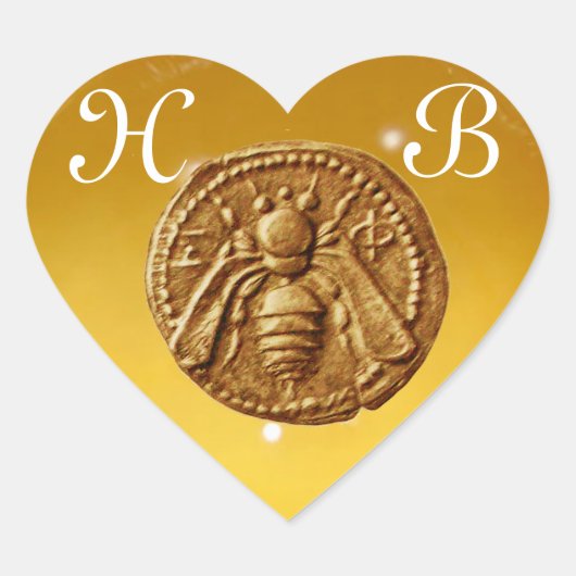 HONEY BEY, HERZMONOGRAMM Herz-Aufkleber (Vorderseite)
