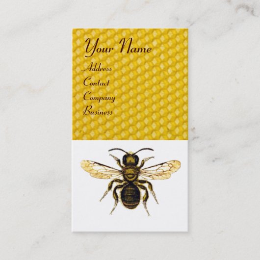 HONEY BEY RED BEEKEEPER, Bienenzuchtschale Visitenkarte (Vorderseite)